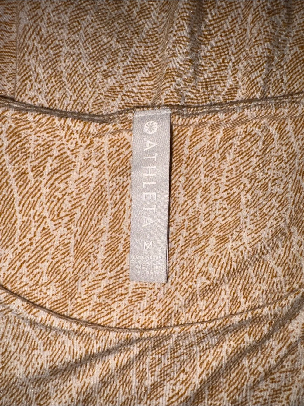 Athleta Tan and White Abstract Print Top - Picture 2 of 7